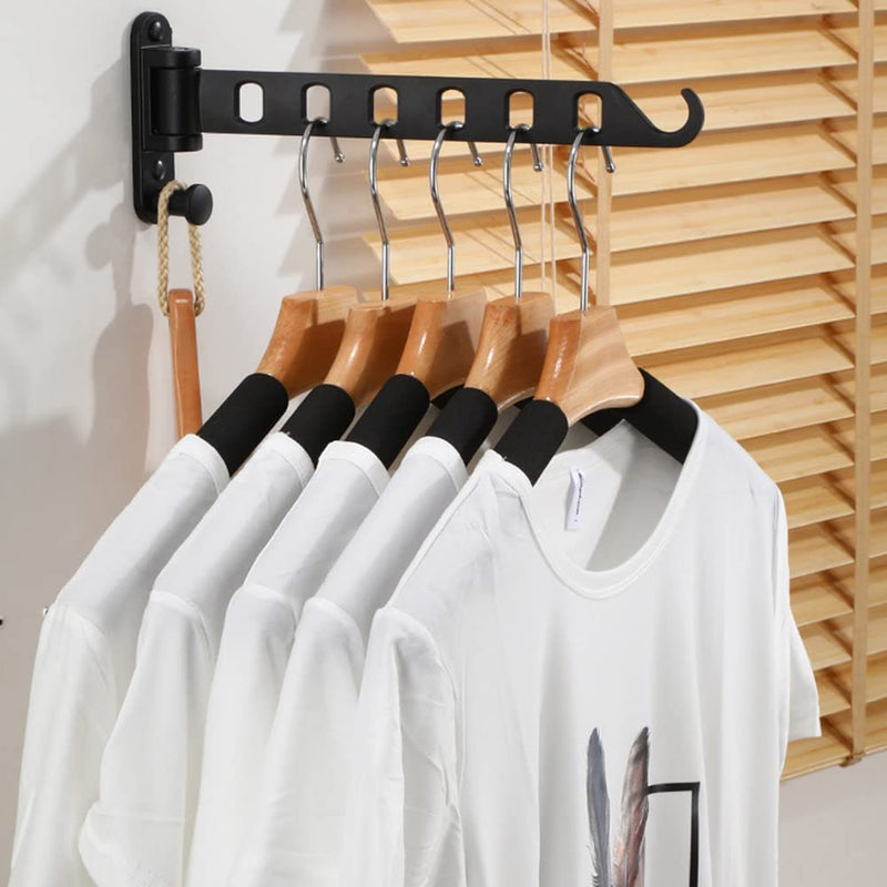 [Australia] - Lxoraziy Wall Mounted Clothes Hanger, Foldable Wall Clothes Airer, 180° Swivel Hanger, Wall Hook with Screw, for Laundry, Bathroom, Utility Room, Bedroom 