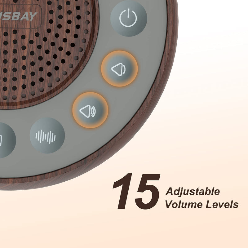 [Australia] - Housbay White Noise Machine with 31 High Fidelity Soothing Sounds, 5W High Power Loud Enough Speaker, Easy Volume Control, Sleep Timer, Sound Machine for Baby, Kids, Adults, Light Sleeper -Wood Grain B-Dark Brown Wooden 