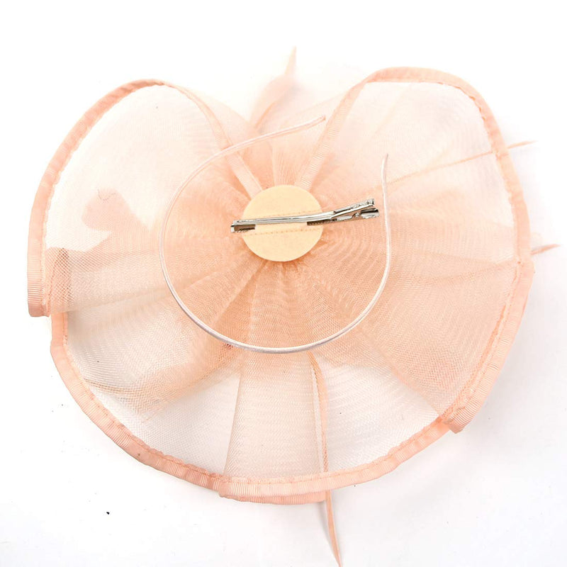 [Australia] - Fascinator Hat 20s Pillbox Hat Cocktail Tea Party Top Hat Derby Kentucky Wedding Headwear for Girls and Women D-champagne 