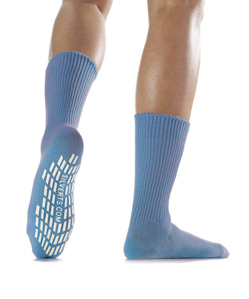 [Australia] - Diabetic Socks - Non Skid/No Slip Grip Hospital Socks - Unisex 2 Pack - Secure Steps X-Large Blue 