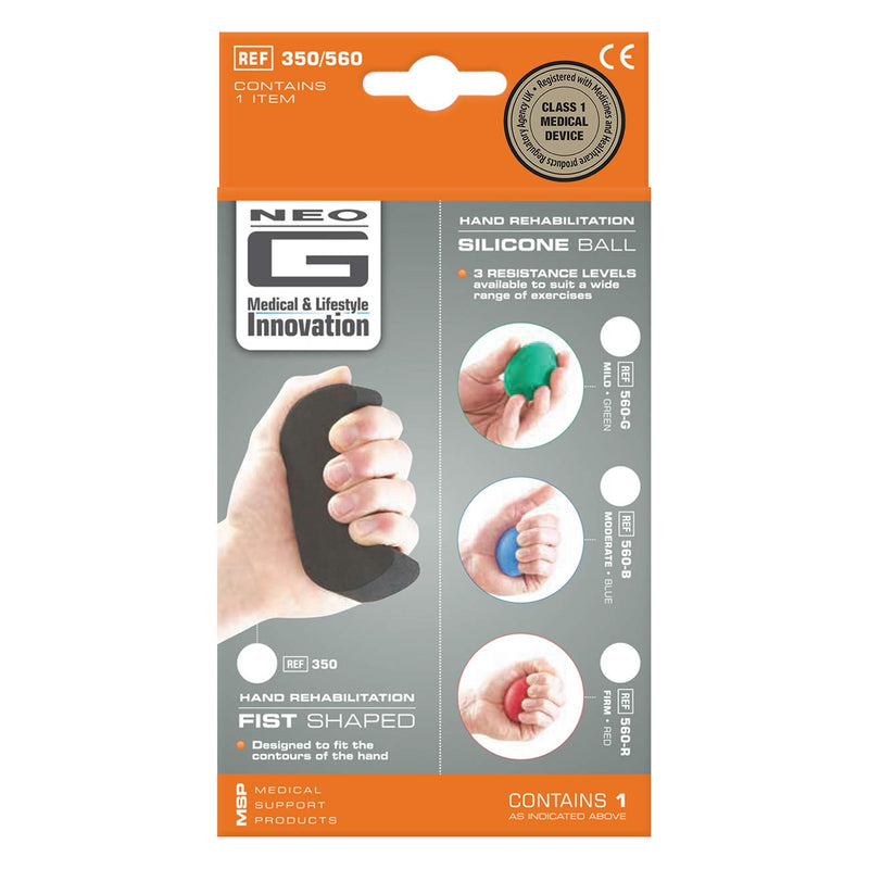 [Australia] - Neo G Hand Rehabilitation Silicone Ball - 3 Resistance Levels - Helps Improve Hand Grip, Mobility & Function, Strengthen Fingers, Hands & Wrist/Forearm – Class 1 Medical Device – Blue = Medium 