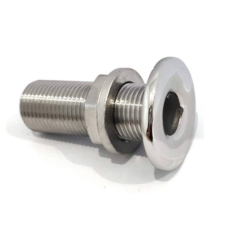 [Australia] - keehui 316 Stainless Steel Durable Combo Stainless Steel Thru-Hull Fitting w/Nut with Custom Gasket Boat Plumbing Fittings for Boats, Yachts, Marine 3/8" IN I.D. 