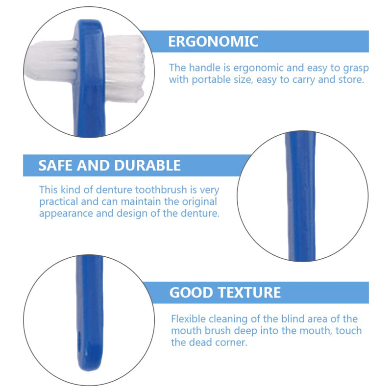 [Australia] - Artibetter Denture Dual Head Toothbrushes Hard Denture Cleaning Brush Denture Cleaning Brush False Teeth Brush Toothbrush for False Teeth Cleaning 