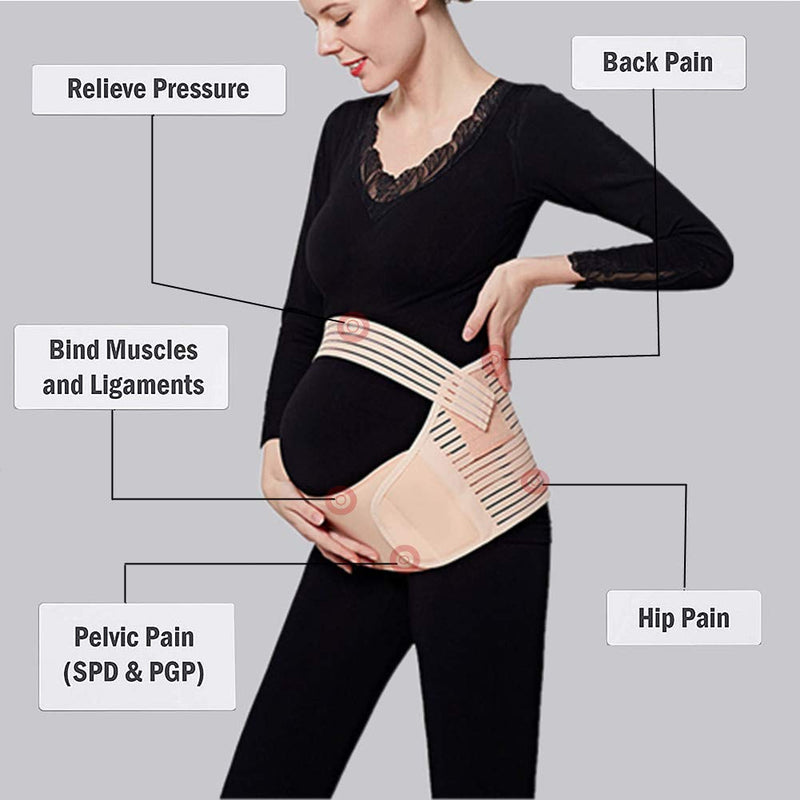 [Australia] - Pregnancy Belt, 3 in 1 Elastic Belly Band for Pregnancy, Maternity Belt Waist Care Binder Brace Prenatal Protector, Pregnancy Belt Belly Support for Pain Relieve, Mothers Day Giftse L Large (Pack of 1) 