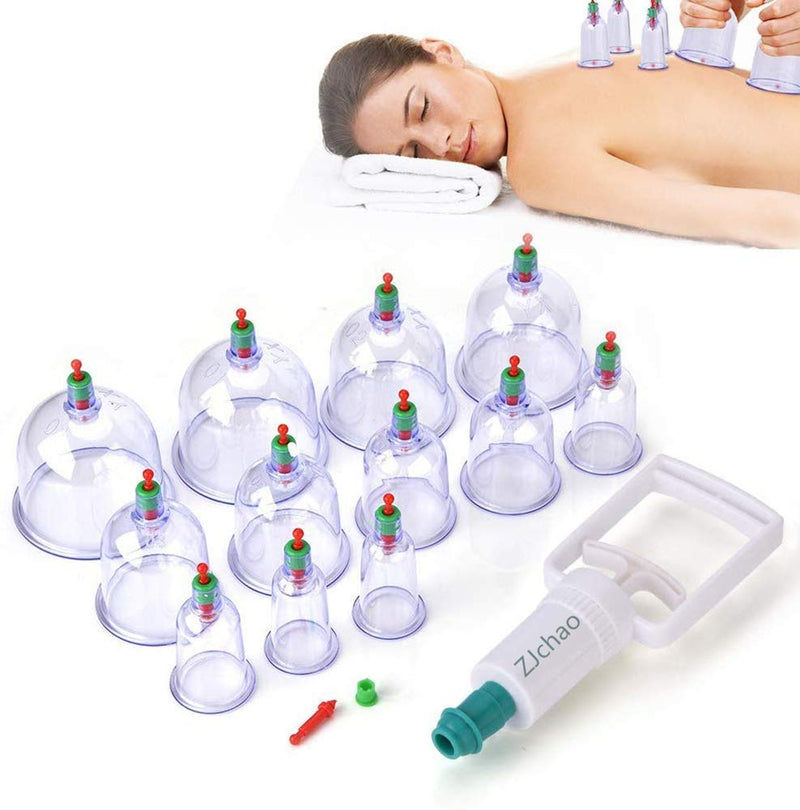 [Australia] - Vacuum Cupping Therapy, Cupping Therapy Sets, Chinese Medicine Pistol Equipment with Plastic Suction Cups to Relieve Fatigue 12 Pieces Pain Relief Massage 