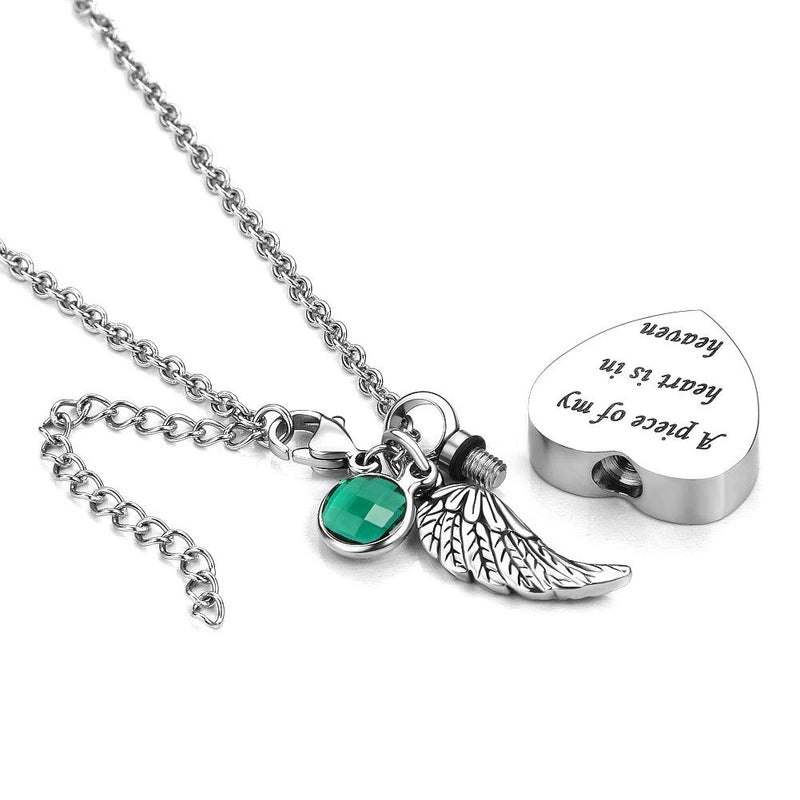 [Australia] - Angel Wings Charm 12 Colors Heart Cremation Ashes Memorial Urn Pendant Necklace Keepsake Jewelry May Urn 