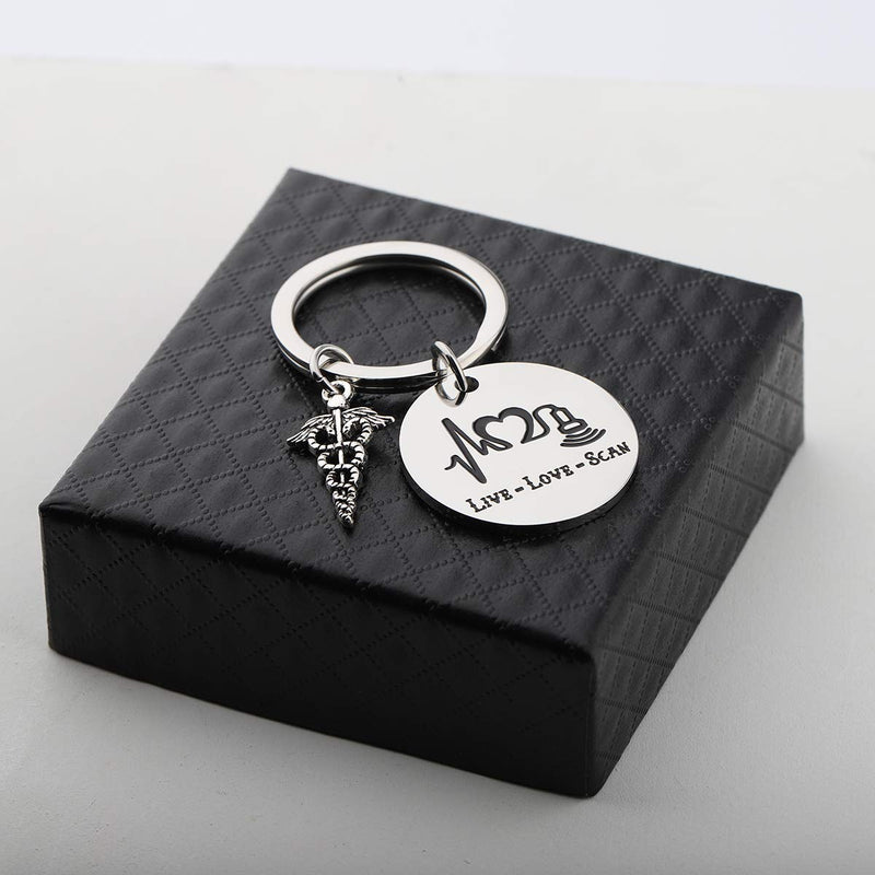 [Australia] - ENSIANTH Sonographer Gift Live Love Scan Keychain Ultrasound Tech Jewelry Radiologist Gift Sonographer Keychain 