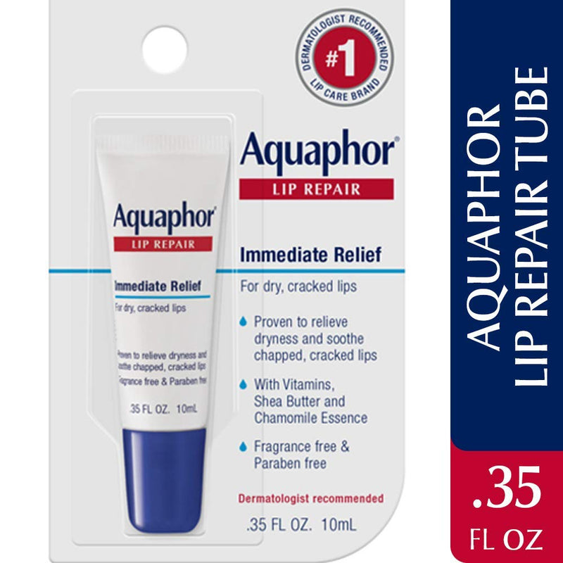 [Australia] - Aquaphor Lip Repair Ointment - Long-lasting Moisture to Soothe Dry Chapped Lips - .35 fl. oz. Tube 