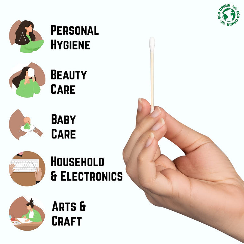 [Australia] - 600 Bamboo Cotton Buds | 100% Eco-Friendly Biodegradable | 6x100 Ear Buds Cotton… (600 Count) 