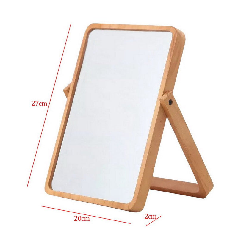 [Australia] - Restbuy Standing Mirror Cosmetic Mirror Table Mirror with Wood Frame and Stand Mirror for hanging Brown 