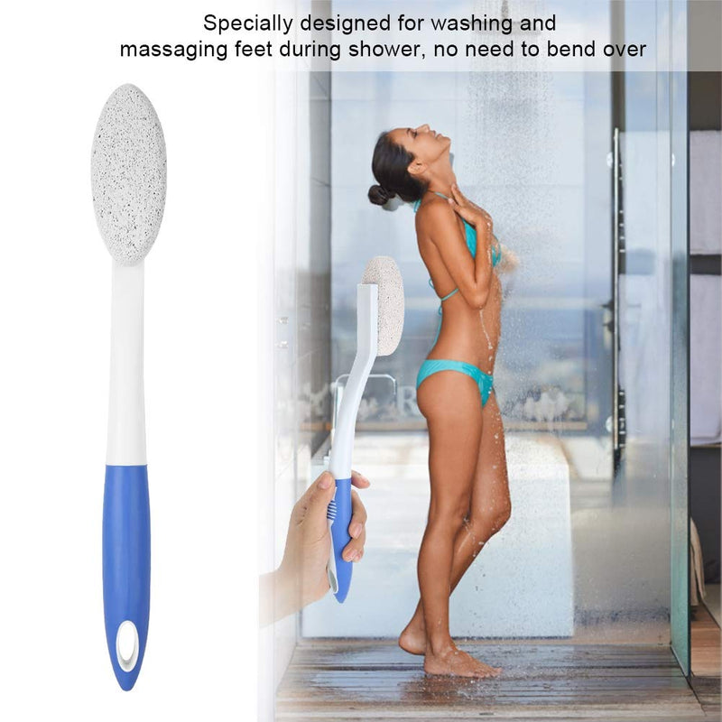 [Australia] - Foot Pumice Brush, Long Handle, Remove Dead Skin Cutin Foot Brush, Scrubbing Pumice Stone, Foot Massage Cleaner 