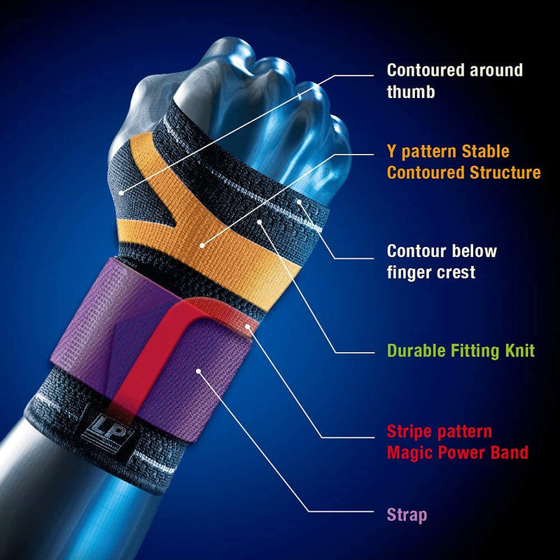 [Australia] - LP SUPPORT 130XT Men & Women Wrist Brace with Strap and Breathable Fitting Knit for Support Grasp Power, Prevent Relieve Carpal Tunnel, Workouts, Fitness and Weightlifting (Medium) Medium 