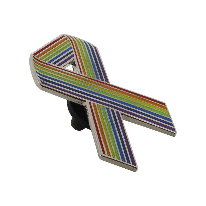 [Australia] - WIZARDPINS Gay Pride Rainbow Ribbon Hard Enamel Lapel Pin – 5 Pins 