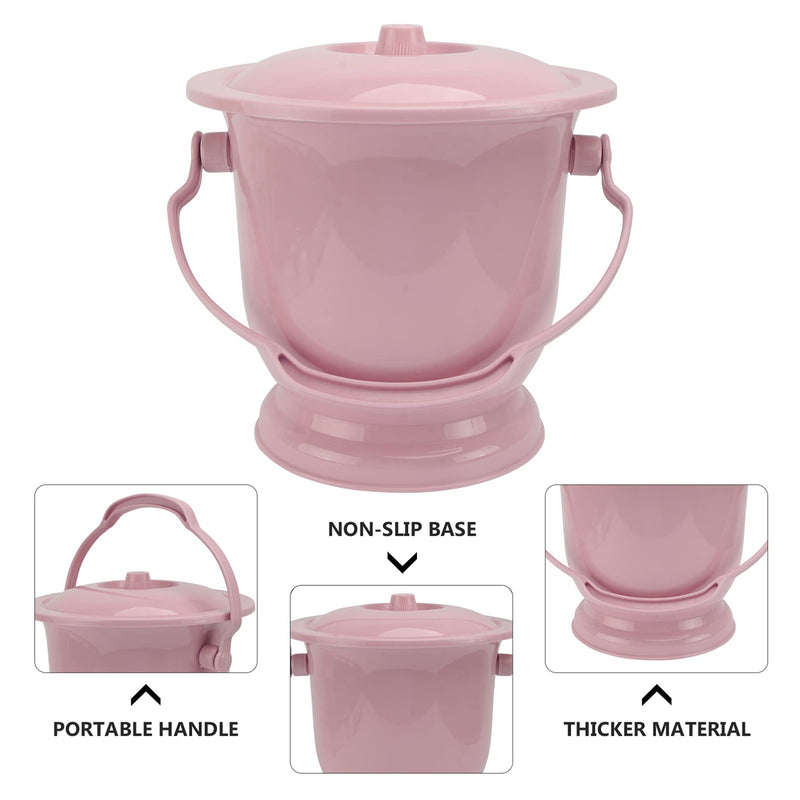 [Australia] - Hemoton Chamber Pot Bedpan Urinal Bottle Urine Pots Bucket with Lid Handle Portable Potty Urinal for Women Men Elderly Kid Pink 