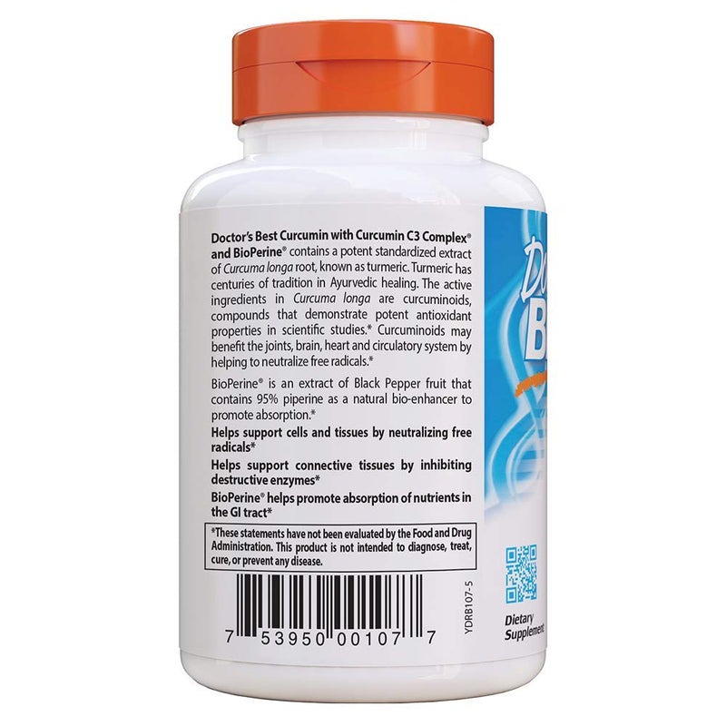 [Australia] - Doctor's Best DRB-00107 High Absorption Curcumin From Turmeric Root with C3 Complex & BioPerine 500mg (120 Capsules) 