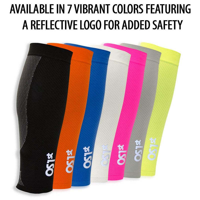 [Australia] - OS1st CS6 Compression Leg Sleeves (Two Performance Calf Sleeves) Relieve shin splints, Reduce Muscle Cramps, Improve Circulation and Enhance Recovery Orange Medium 