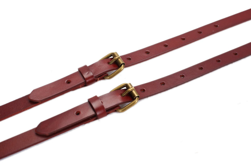 [Australia] - ROCKCOW Genuine Leather Suspenders/Groomsman Wedding Suspenders for Wedding & Party Reddish Brown M/L: FITS 50-52 INCHES 