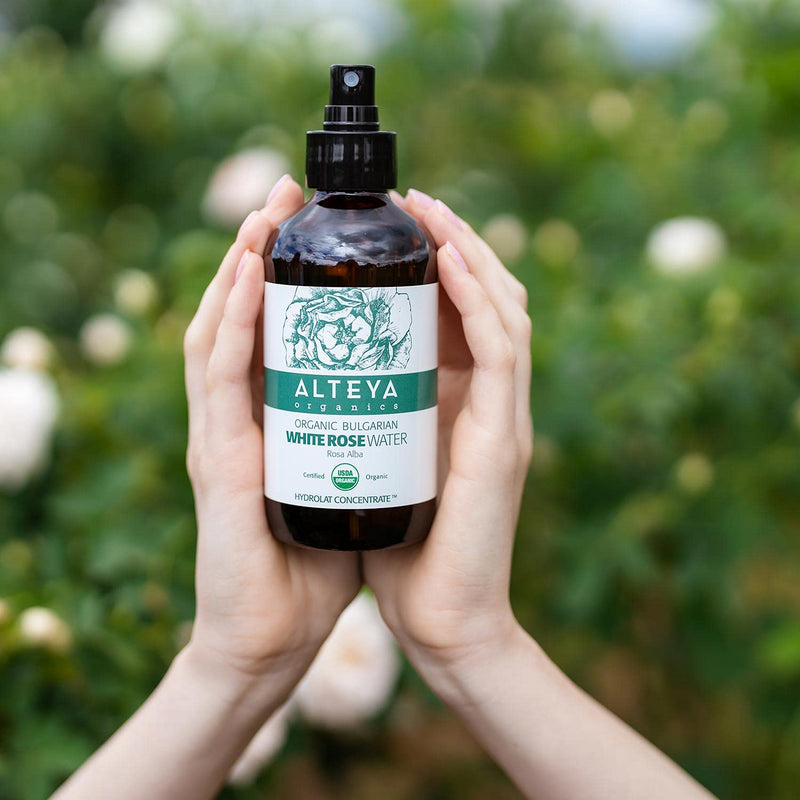 [Australia] - Alteya Organic White Rose Water Spray 240ml Glass bottle- 100% USDA Certified Organic Authentic Pure Natural Rosa Alba Flower Water Steam-Distilled and Sold Directly by the Rose Grower Alteya Organics 