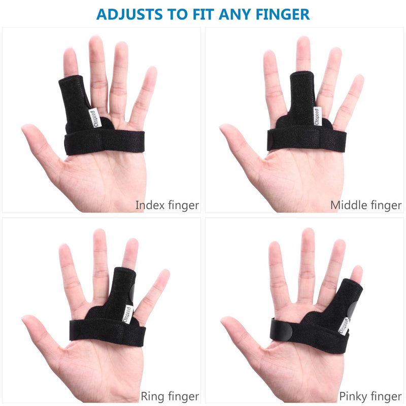 [Australia] - Clispeed Finger Splint,Splint for Trigger Finger,Trigger Finger Splint Built-in Aluminium Support Adjustable Brace for Pain Relief (Black) 