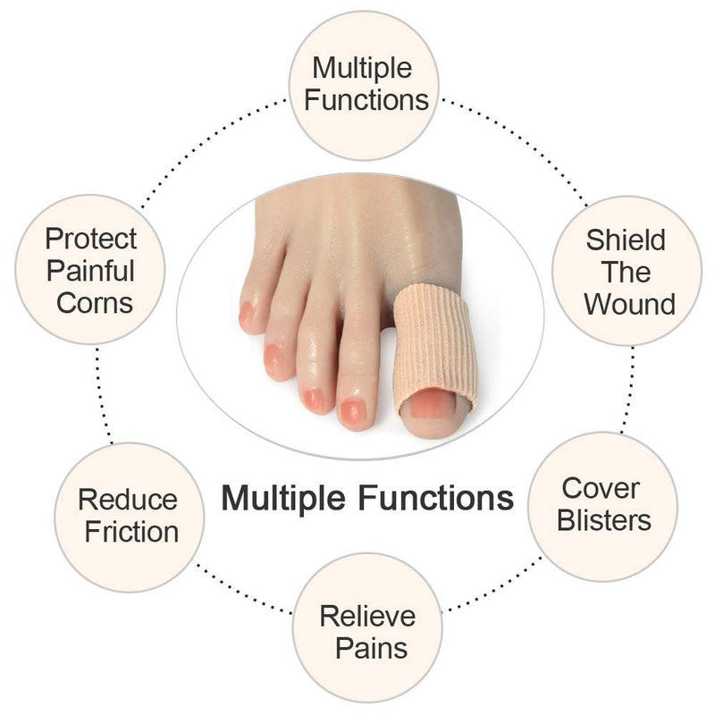 [Australia] - DYKOOK Cuttable Toe Tubes (5 Packs) Big Toe Protectors Made of Elastic Fabric Lined with Silicone Gel. Toe Protectors Relief Toe Pressure Pain,Corn and Calluses Remover (for Big toes-10CM) For Big Toes-10cm 