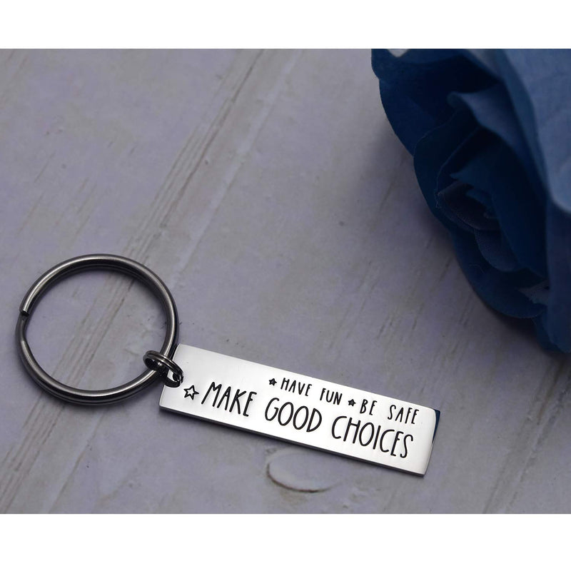 [Australia] - LParkin College Student Gifts High School Graduation Gifts Fun Keychain for Daughter Mom- Have Fun Be Safe Call Your Mom Keychain for Her Him Have Fun Be Safe Make Good Choices 