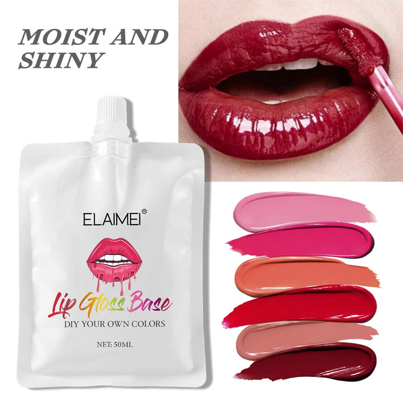 [Australia] - Moisturize Lip Gloss Base, Clear Base Lip Gloss, Lip Gloss Base Oil Material Lip Makeup Primers, Non-Stick Lipstick Primer for DIY Handmade Lip Balms Lip Gloss (50ML) 