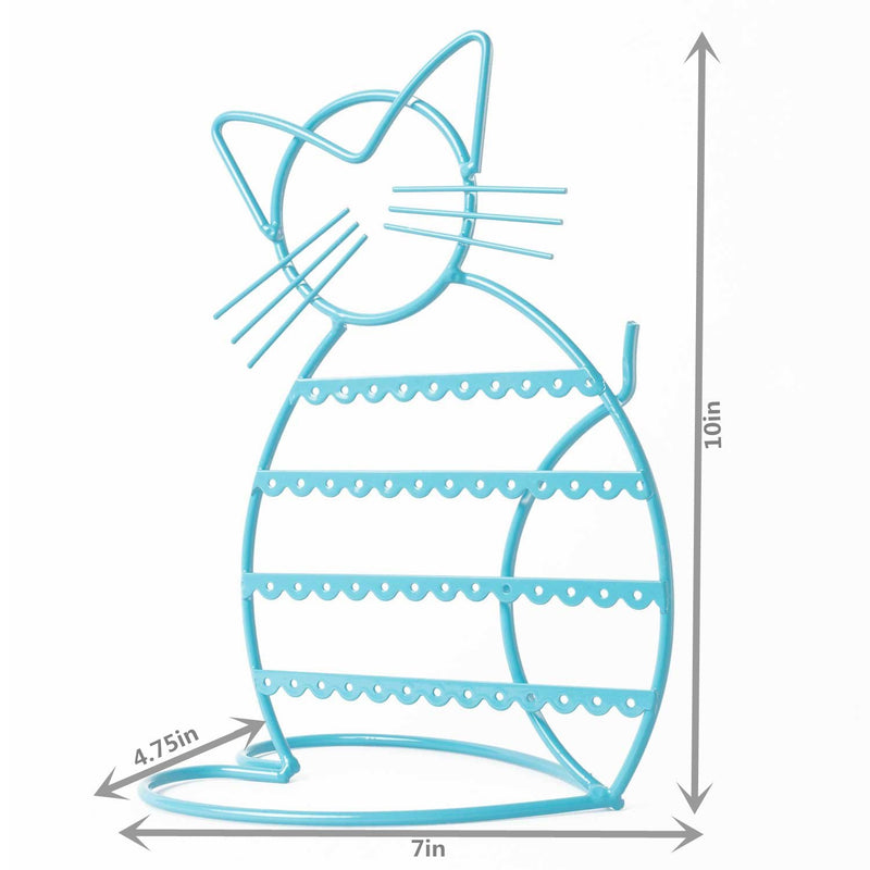 [Australia] - Earring Holder Stand Earring Holder Organizer with B'onus | earring holder for girls in cat shape Blue 