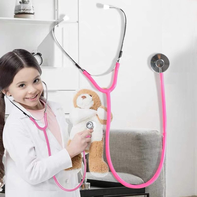 [Australia] - MorTime Dual Head Stethoscope, Real Working Stethoscope for Kids Cosplay, Educational Equipment, Pink (1 pc) 