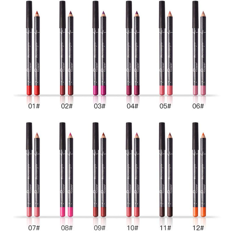 [Australia] - TEEROVA 12 Colors Lip Liner Pencil Matte Mist Waterproof Long Lasting Lipstick Lip Liner Set 