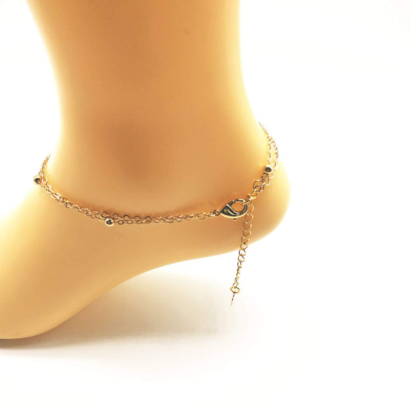 [Australia] - INSANEY Cute Anklet Womens 18K Gold Plated Cute Tiny Beaded Charm Beach Handmade Dainty Foot Chain Bangle Ankle… style2 