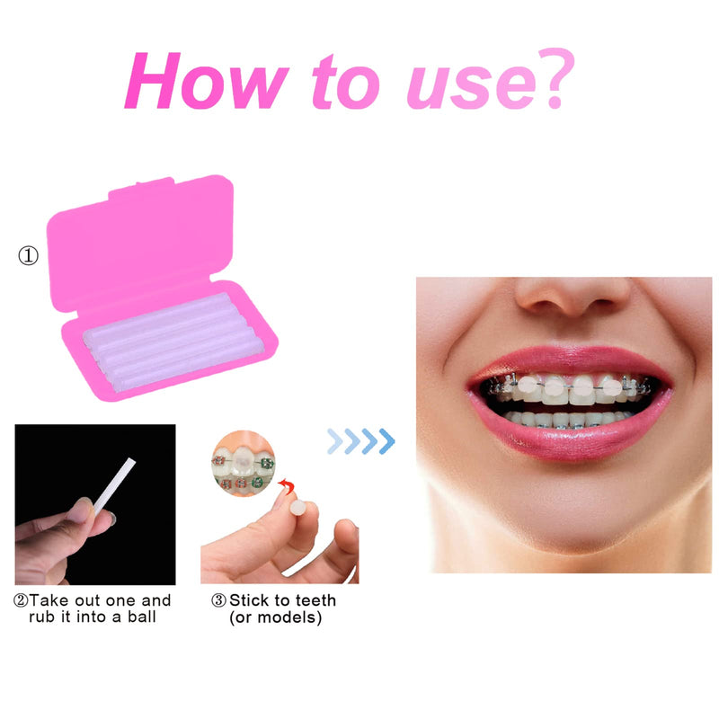 [Australia] - MIBICIRI 6 Boxes Dental Wax for Braces, Dental Cement Orthodontic Care Kits for Braces Protection Pain Relief (Strawberry Scent) strawberry Scent 
