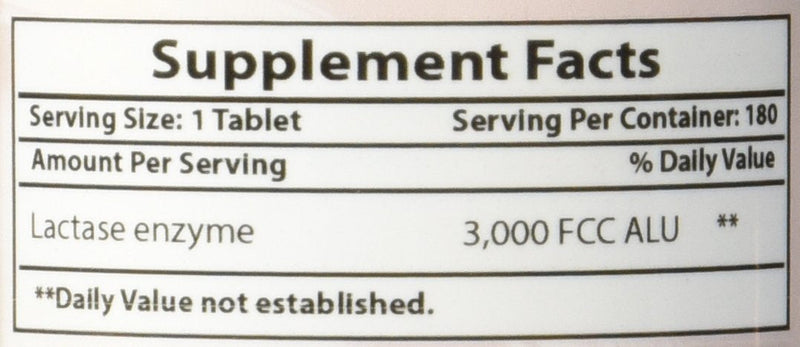 [Australia] - Best Naturals, Fast Acting Lactase Enzyme, 3000 FCC ALU, 180 Tablets (180 Count (Pack of 1)) 180 Count (Pack of 1) 