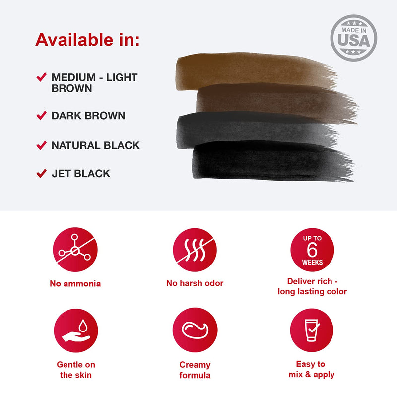 [Australia] - Godefroy Barbers Choice 3 Application Beard and Mustache Dye For Men, 6 weeks of Cover For Gray Facial Hair, Natural Black 
