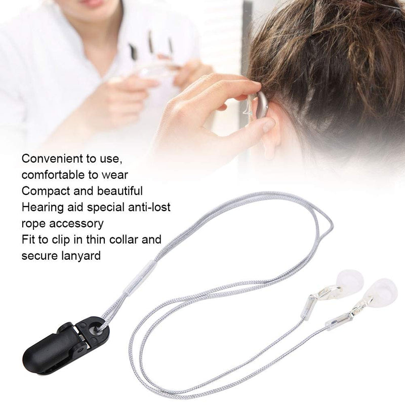 [Australia] - Plastic Practical Hearing Aid Anti-Lost Rope Hearing Aids Clip Sound Amplifier Ear Aids Protection Rope Children Colourful(Gray) 