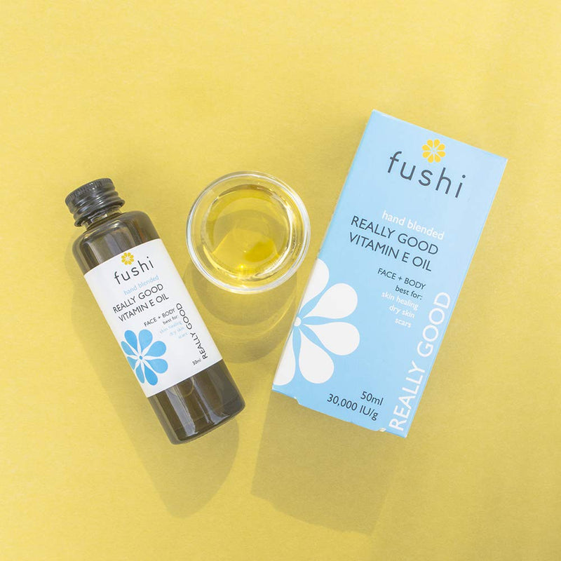 [Australia] - Fushi Really Good Vitamin E Skin Oil 50ml, 30000IU/G |Best for Skin soothing, Dry Skin, Wrinkles, Uneven Skin Tone, Scars | Plant Derived …ë, √ü, Œ≥ & d Tocopherols | Ethical, Vegan & Made in the UK 