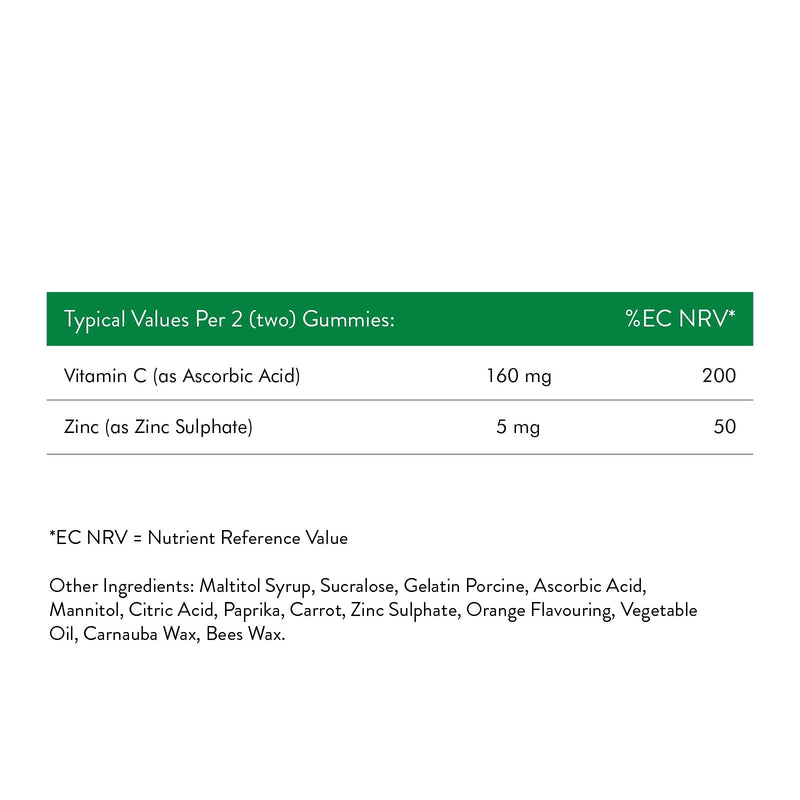 [Australia] - Nature's Bounty Vitamin C and Zinc Gummies � Pack of 60 Gummies, 30 Day Supply � Immune Support and Cell Protection - Antioxidant Supplement - Gluten Free and Natural Colours 