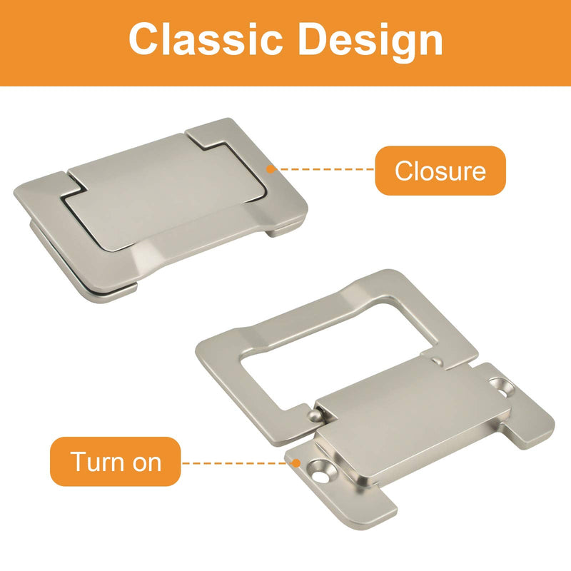 [Australia] - MOROBOR 4Pcs Nickel Pocket Doors Drawer Handle Flush Ring Pull, Hidden Concealed Zinc Alloy Knobs for Cabinets, Closets, Drawers 