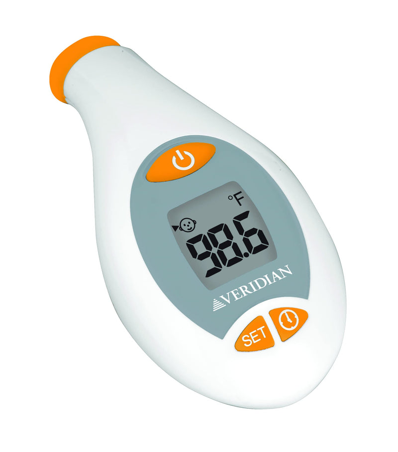 [Australia] - Veridian Healthcare Deluxe Temple Touch Thermometer | for Children & Adults | Accurate 4-Second Readout | No Probe Covers Required | Fahrenheit/Celsius Measurements | Batteries Included; 2 AAA 