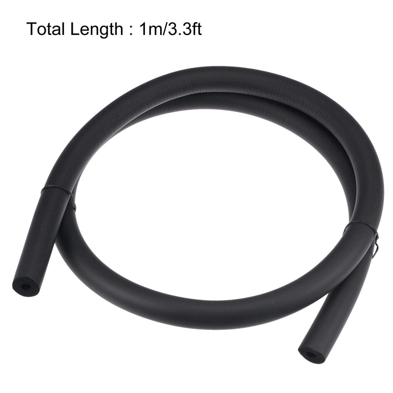 [Australia] - uxcell Foam Tubing for Handle Grip Support, Pipe Insulation, 6mm(1/4") ID 16mm OD 1m Length Black 6mm x 16mm 