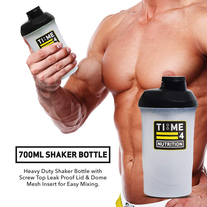 [Australia] - Time 4 Nutrition Premium Whey Protein Shaker, High-Calorie Mass Gainer Pre-Workout Drinks – Wide Body For Easy Cleaning & Large Mouthpiece For Easy Drinking – Gym Protein Shaker Bottle 600ML 