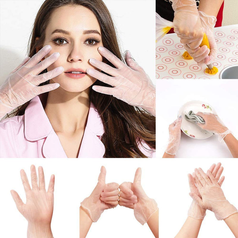 [Australia] - Strong Quality CLEAR Vinyl Powder Free MEDIUM SIZE Gloves | Pack of 100 - Latex Free - Food Safe - Ambidextrous | AQL 1.5 EN455 CLASS 1 
