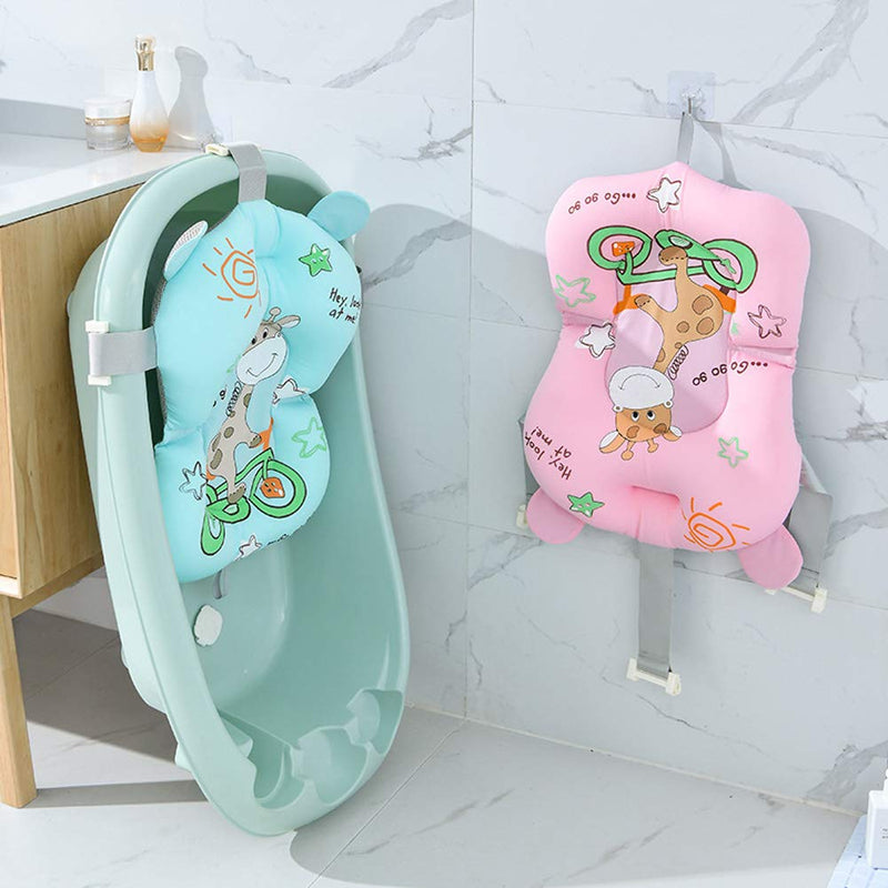 [Australia] - Baby Bath Cushion Pad Baby Bather Infant Bath Support Newborn Bath Seat Pad Bath Seat Support Net Floating Soft Baby Bath Pillow Non-Slip Newborn Bath Tub Cushion Cute Bath Mat for Newborn 0-12 Month Pink 2(No Bathtub) 