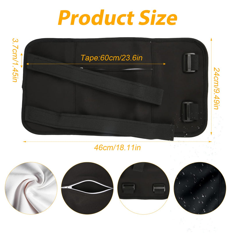 [Australia] - Adjustable Castor Oil Pack Kit for Liver Detox, 2pcs Detachable TPU Castor Oil Pack Wrap Reusable Castor Oil Belt Pack for Belly and Neck Preventing Leakage (Black) Black 