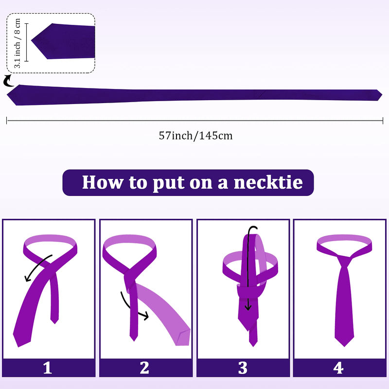 [Australia] - 12 Pieces Solid Satin Ties Pure Color Ties Set Business Formal Necktie Tie for Men Formal Occasion Wedding (Mix Color) 