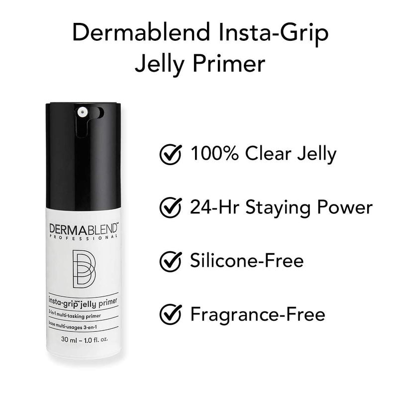 [Australia] - Dermablend Professional Insta-Grip Jelly Primer - 3-in-1: 24-Hour Makeup Extender, Instant Moisturizer, and Skin Tightening Mask - Dermatologist-Created, Fragrance-Free, Allergy-Tested - 30 ml 