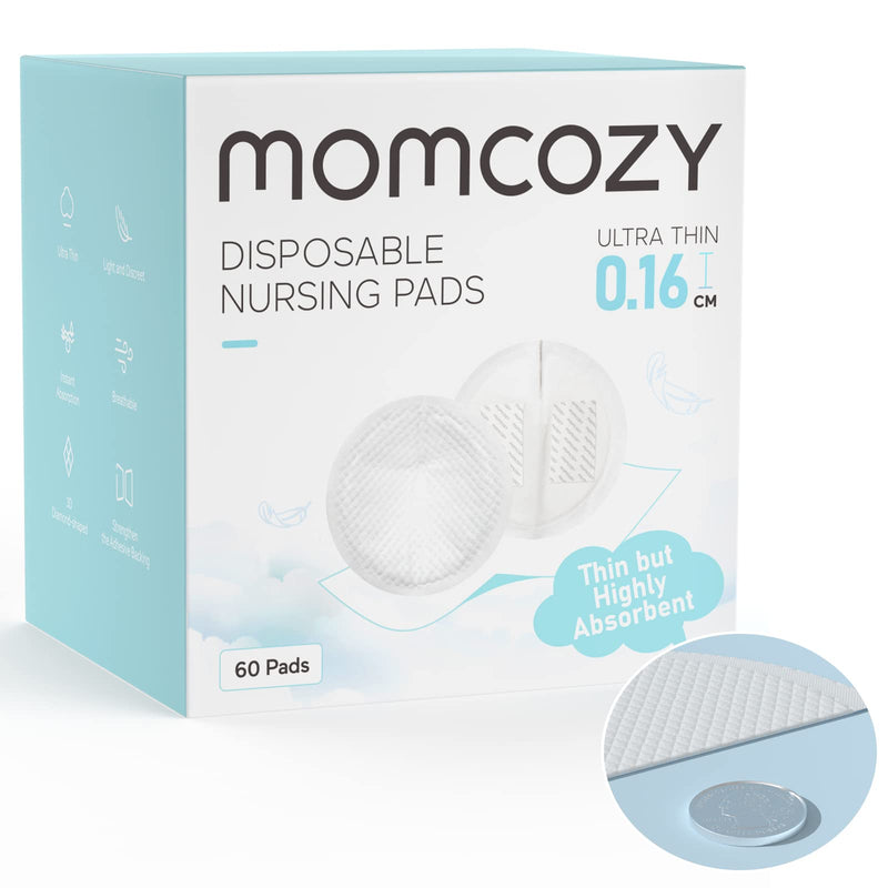 [Australia] - Momcozy Ultra-Thin Disposable Nursing Pads, Ultra-Absorbent and Breathable Portable Breast Pads for Mothers, Keep Dry Continuously, Make Breasts Light and Unburdened, Individually Packaged（60 Count） Ultra Thin 60 Count(Pack of 1) 