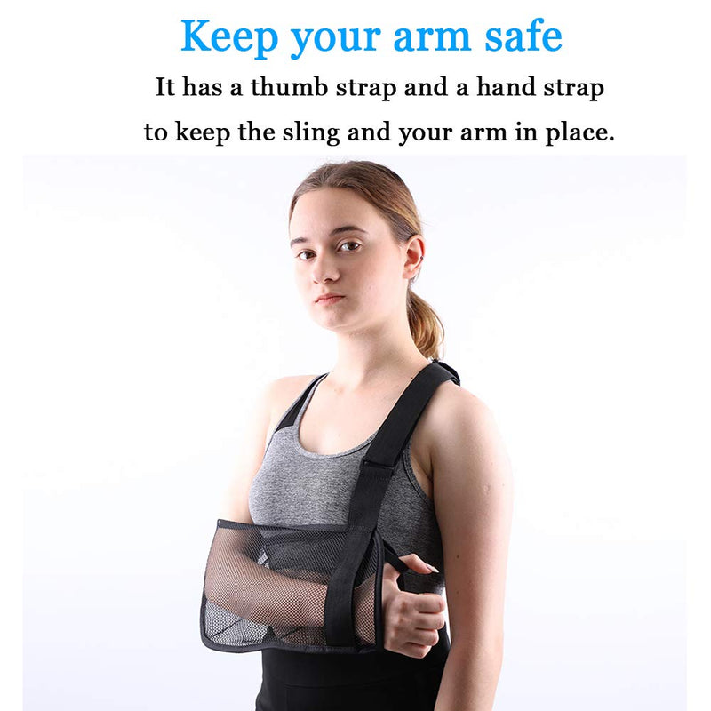 [Australia] - Mesh Arm Shoulder Sling Great Shower Bath Sling Used after rotator cuff Shoulder Surgery Arm Brace Support for Men and Women,Black 