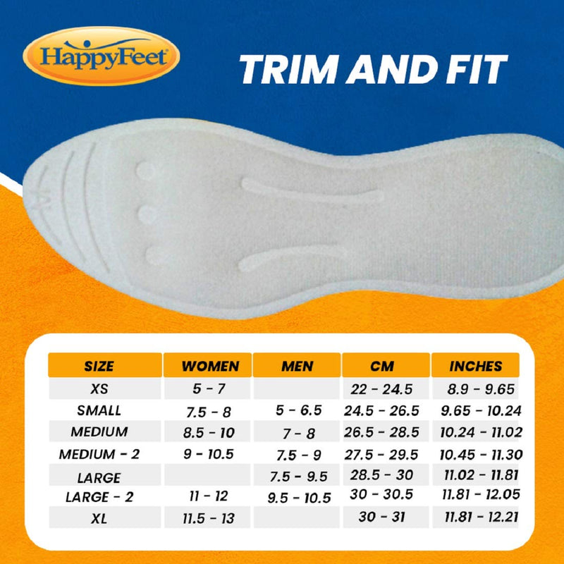 [Australia] - Happy Feet Plantar Fasciitis Flat Feet Orthotic High Arch Support Gel Insert Shoe Insoles for Mens and Womens - XL (Men 11 - 13½) 1 Pair (Pack of 1) 