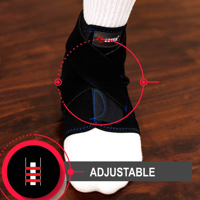 [Australia] - ZOYER USA Recovery Ankle Brace w/ Dual Spring Stabilizers for Men and Women, Breathable Neoprene, Open-Heel, Adjustable, Splint Flexion Resistance, Joint Stress Reduction & Rehabilitation (S/M) Small/Medium (Pack of 1) 