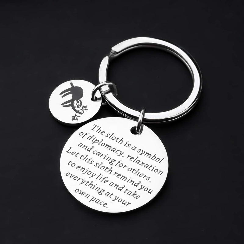 [Australia] - ENSIANTH Sloth Keychain Sloth Lover Gift Inspirational Sloth Gifts for Friends Animal Lover Gift 